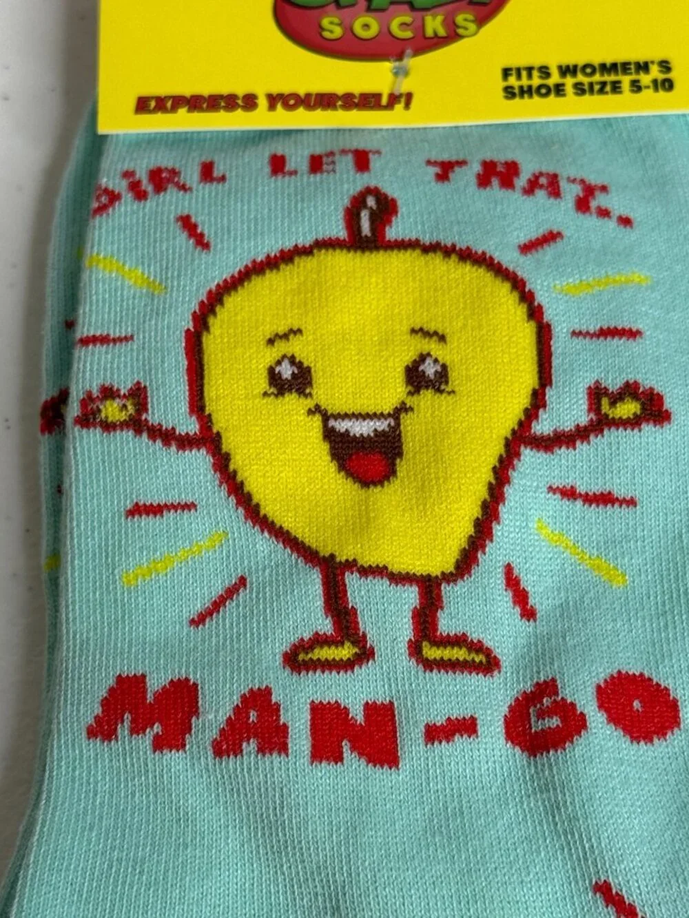 Girl Let That Man Go Womens Crew Socks Funny Quote Novelty NWT